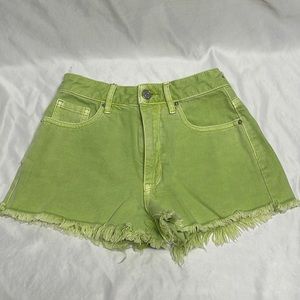 Pacsun High Rise Festival Lime Green Shorts Size 23